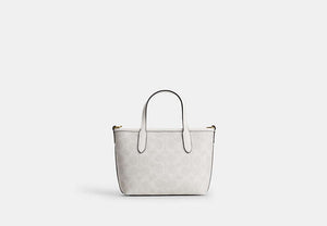 City Mini Tote Bag In Signature Canvas - Gold/White/Chalk