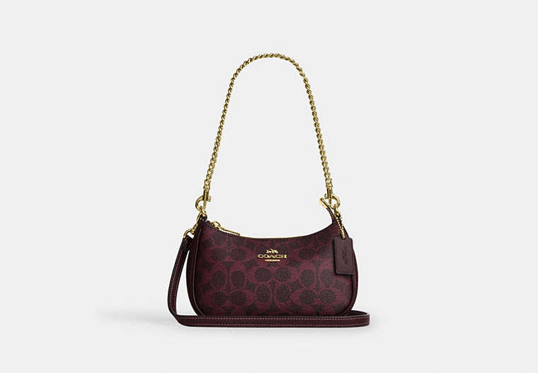 Teri Mini Crossbody Bag - Gold/Black Currant