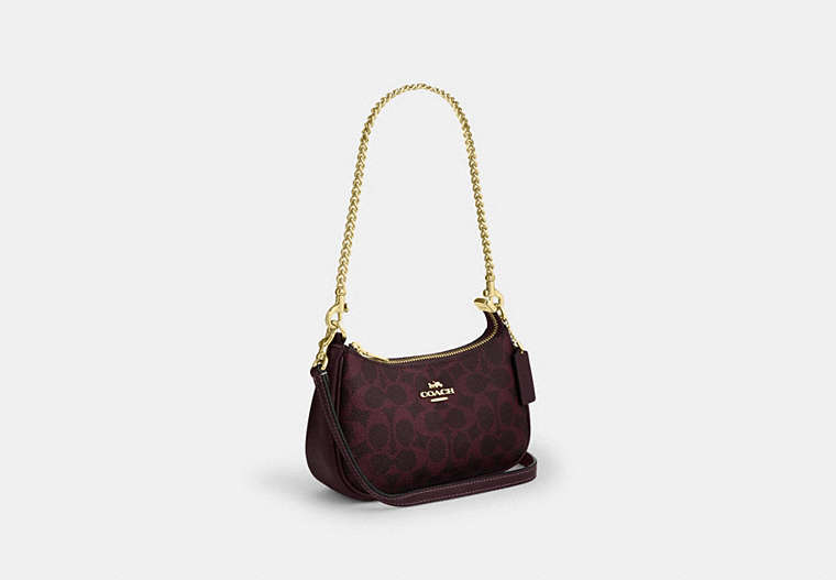 Teri Mini Crossbody Bag - Gold/Black Currant