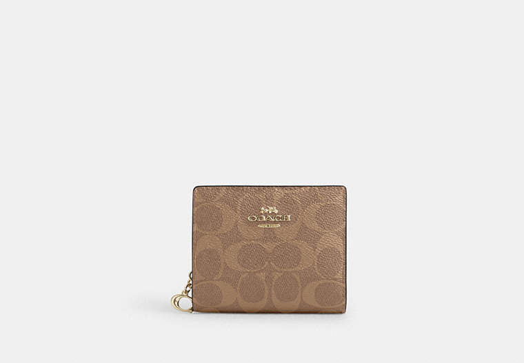 Snap Wallet In Signature Chenille - Gold/Tan/Brown