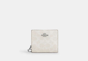 Snap Wallet In Signature Chenille - Silver/White/Chalk