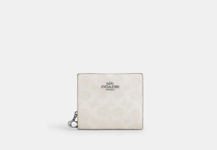 Snap Wallet In Signature Chenille - Silver/White/Chalk