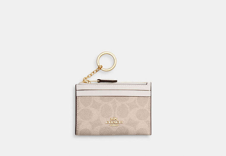 Mini Skinny ID Case In Signature Chenille - Gold/Sand/Chalk