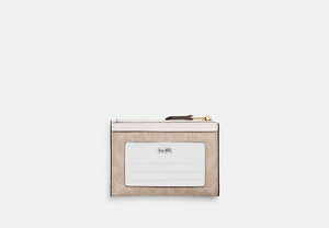 Mini Skinny ID Case In Signature Chenille - Gold/Sand/Chalk