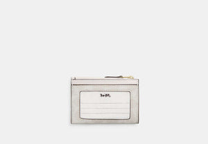 Mini Skinny ID Case In Signature Chenille - Gold/White/Chalk