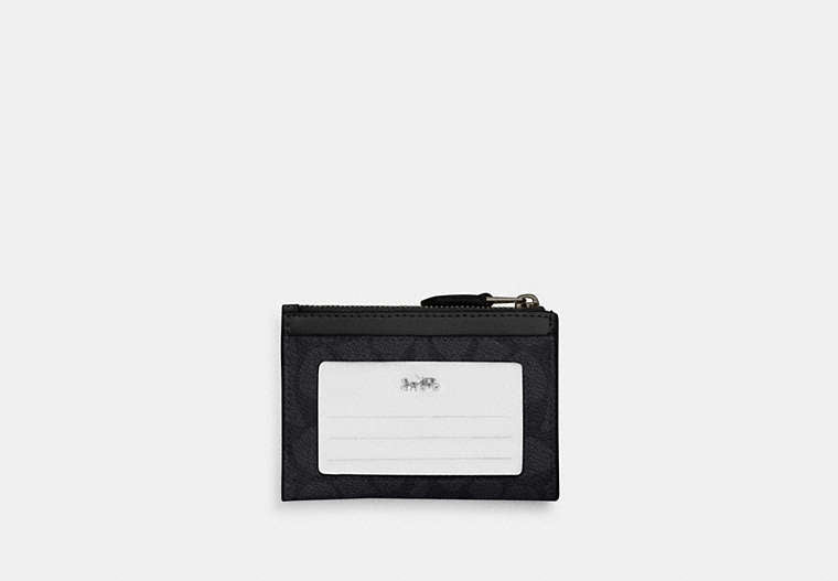 Mini Skinny ID Case In Signature Chenille - Gunmetal/Charcoal/Black
