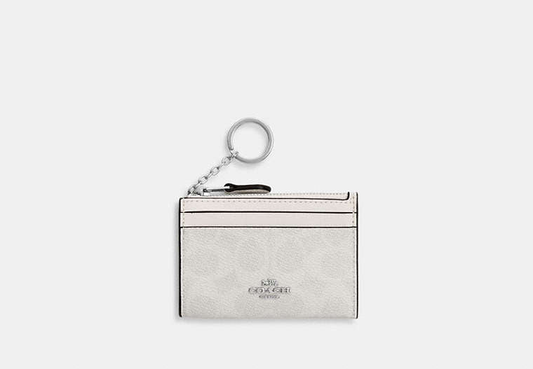 Mini Skinny ID Case In Signature Chenille - Silver/White/Chalk