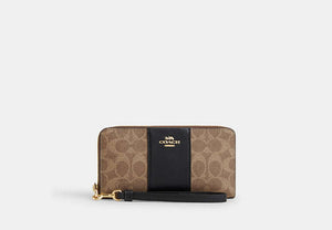Long Zip Around Wallet - Gold/Tan/Black