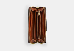 Long Zip Around Wallet - Gold/Tan/Black