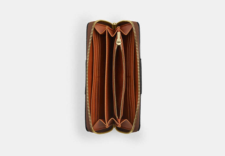 Long Zip Around Wallet - Gold/Tan/Black