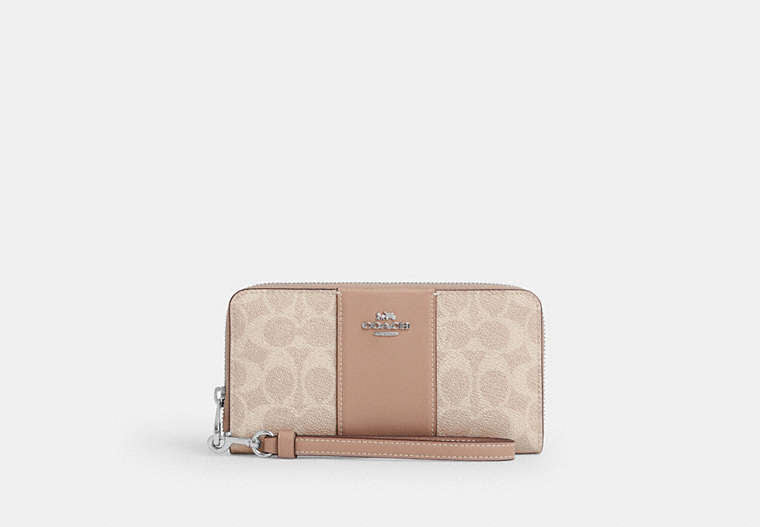Long Zip Around Wallet - Silver/Sand/Taupe