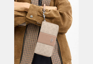 Long Zip Around Wallet - Silver/Sand/Taupe