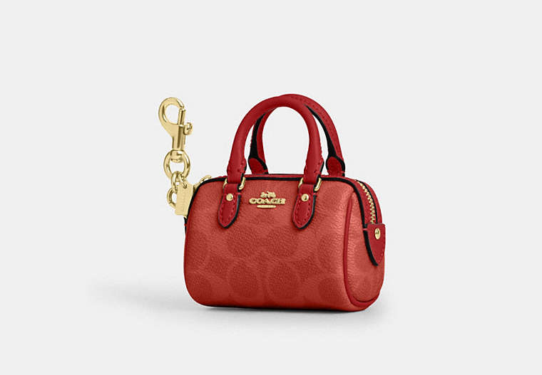 Signature Bag Charm - Gold/Crimson