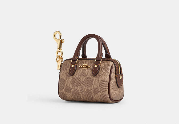 Signature Bag Charm - Gold/Tan/Brown
