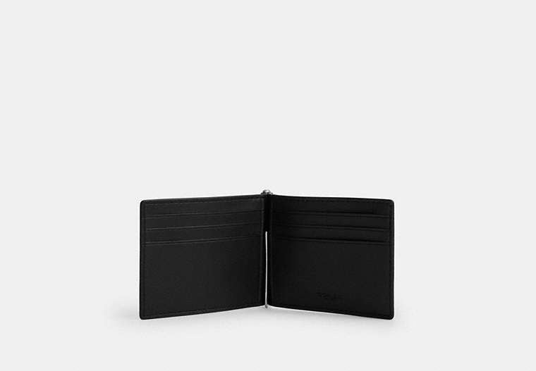 Slim Money Clip Billfold Wallet In Signature Canvas - Silver/Tan/Black