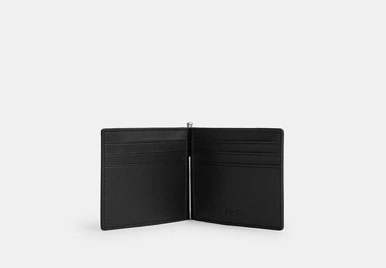 Slim Money Clip Billfold Wallet In Signature Canvas - Silver/Black Signature