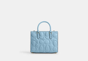 Maggie Small Tote Bag In Signature Leather - Gold/Azure