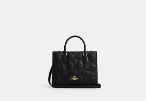 Maggie Small Tote Bag In Signature Leather - Gold/Black