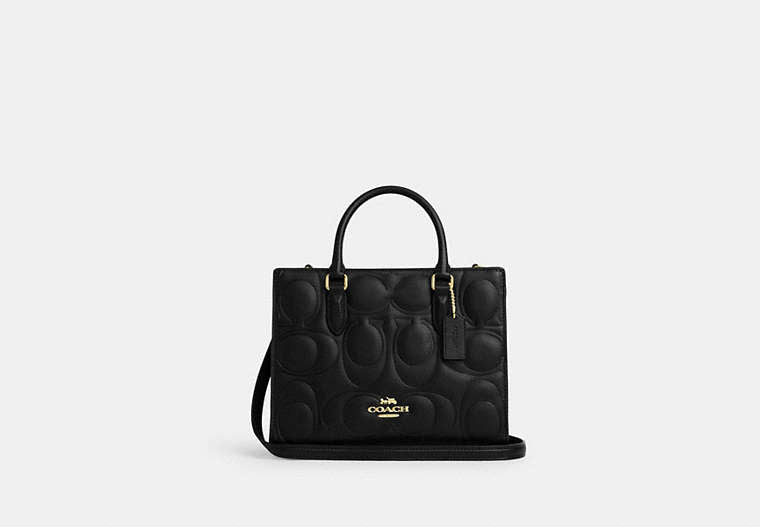 Maggie Small Tote Bag In Signature Leather - Gold/Black