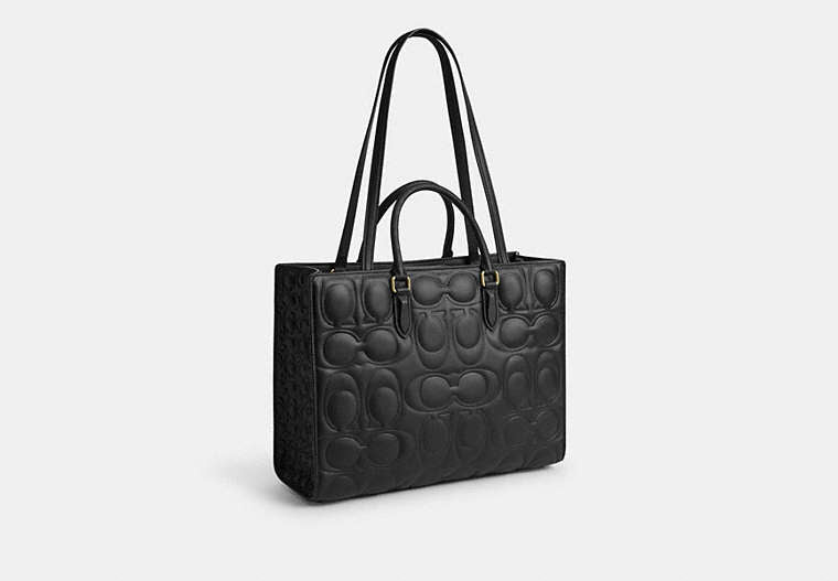Maggie Tote Bag In Signature Leather - Gold/Black
