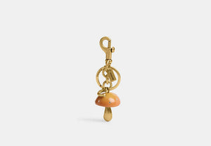 Mushroom Bag Charm - Brass/Mustard