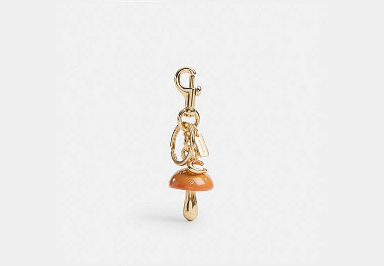 Mushroom Bag Charm - Gold/Mustard