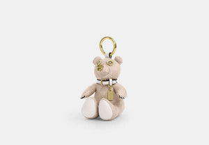 Collectible Bear Bag Charm In Signature Canvas - Gold/Sand/Chalk