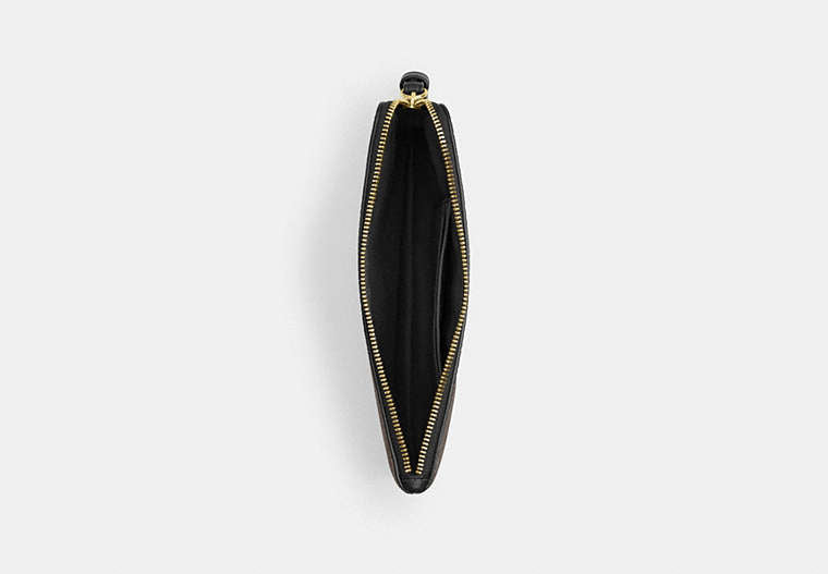Large Corner Zip Wristlet - Gold/Walnut/Black
