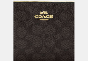 Large Corner Zip Wristlet - Gold/Walnut/Black