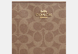Large Corner Zip Wristlet - Gold/Tan/Brown