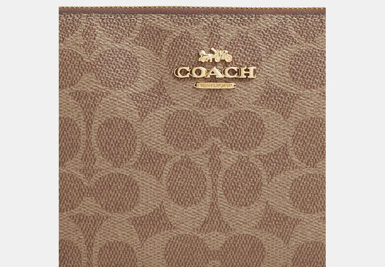 Large Corner Zip Wristlet - Gold/Tan/Brown
