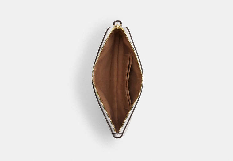 Large Corner Zip Wristlet - Gold/White/Chalk