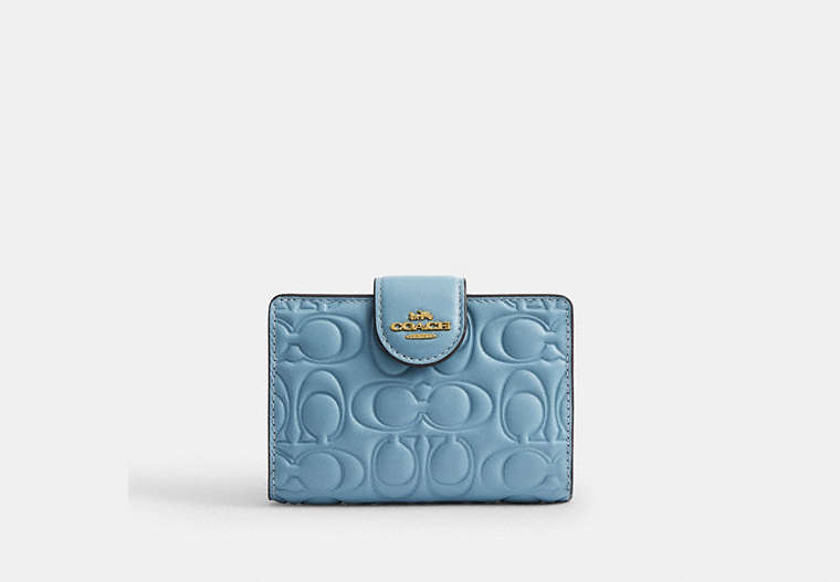 Medium Corner Zip Wallet - Gold/Azure