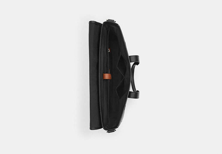 Sullivan Portfolio Brief In Signature Canvas - Gunmetal/Charcoal/Black