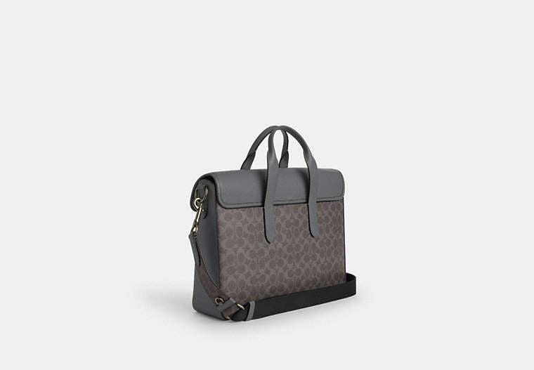 Sullivan Portfolio Brief In Signature Canvas - Gunmetal/Grey/Charcoal