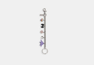 Motif Chain Bag Charm - Silver/Multi