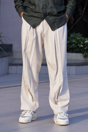 DABBA PLEAT PANTS IN CREAM - YB