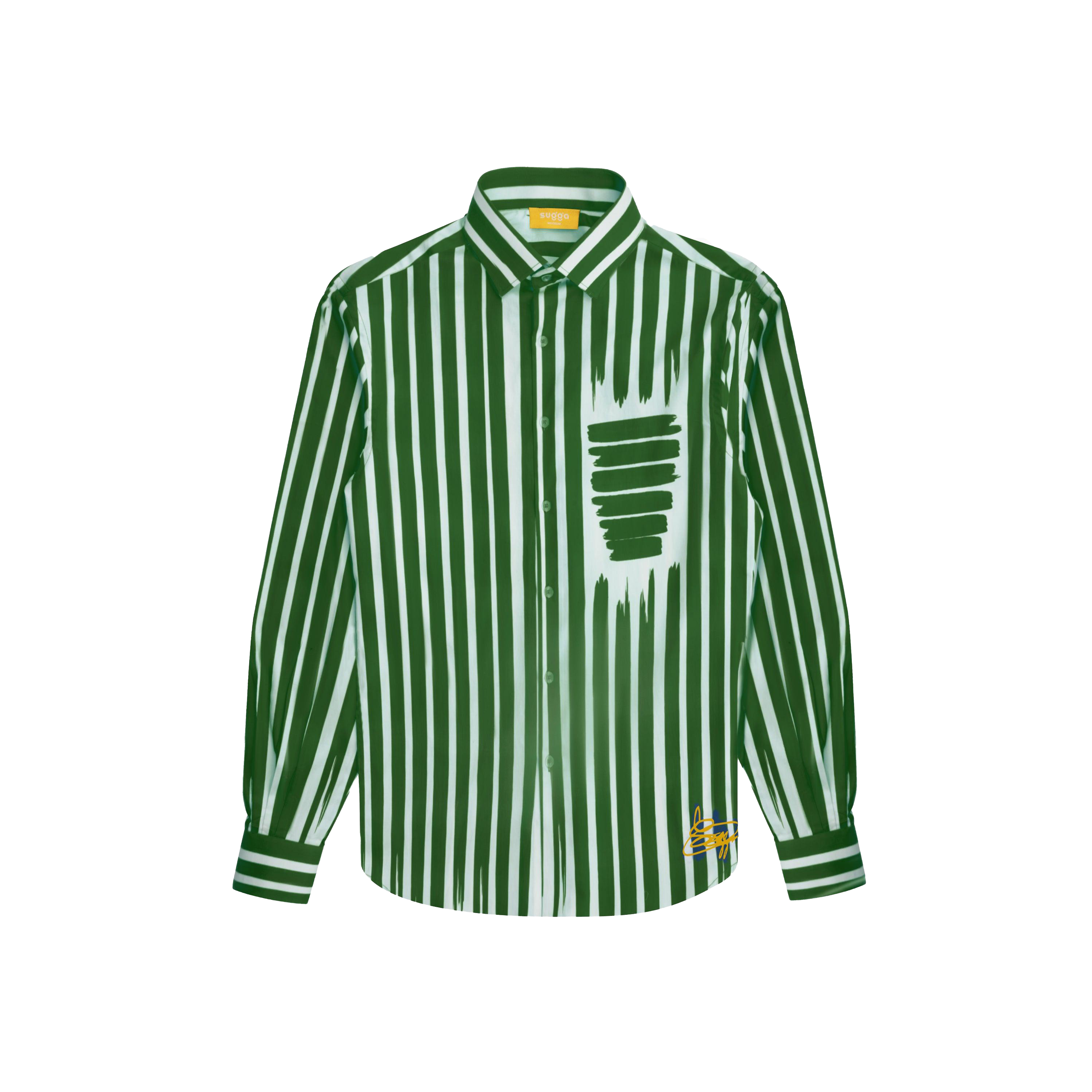 Fake Stripe Shirt In Green