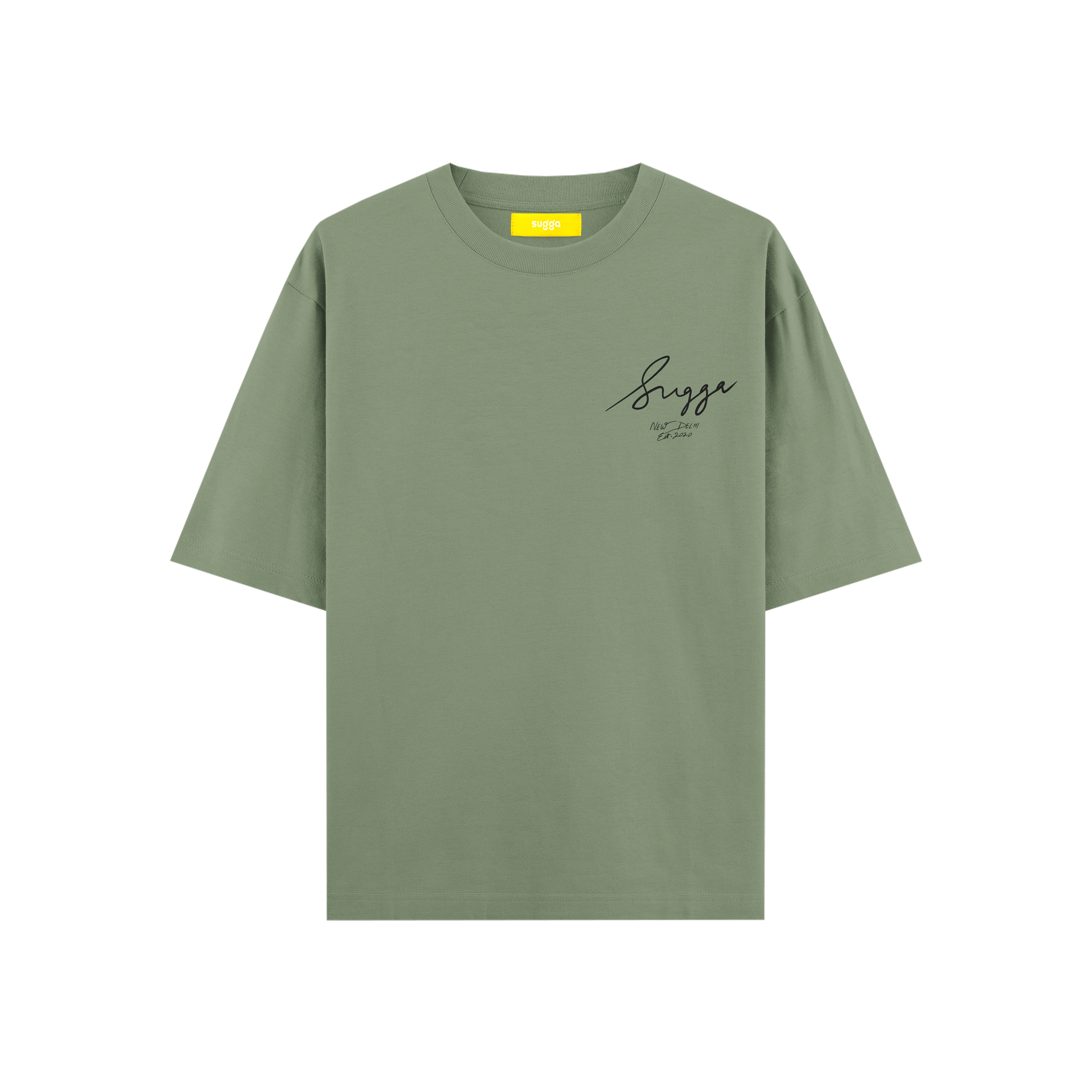 Sugga Handwritten Tshirt In Matcha Green Regular Fit