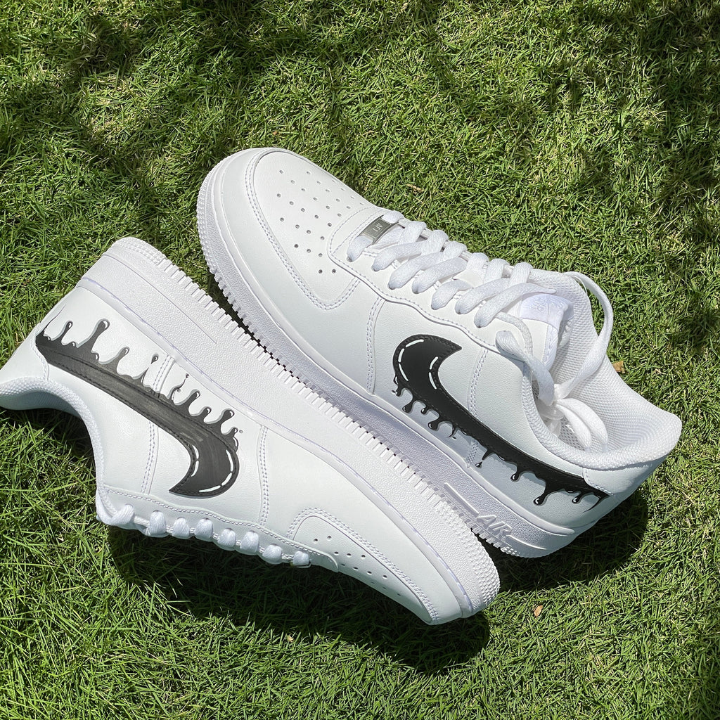 BLACK DRIP SWOOSH AF1