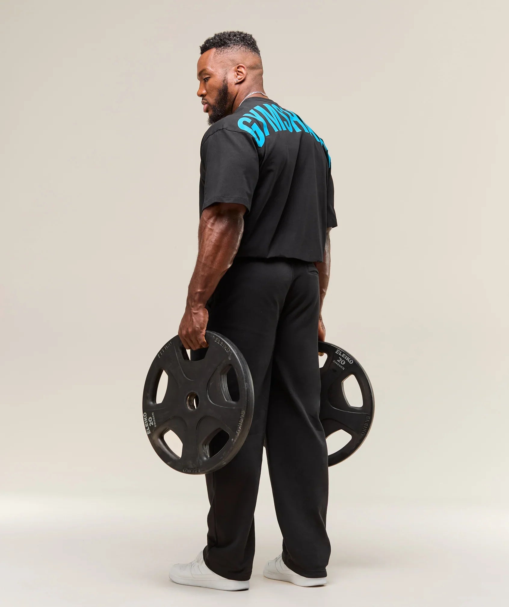 Gymshark Power T-Shirt - Black/Brand Blue