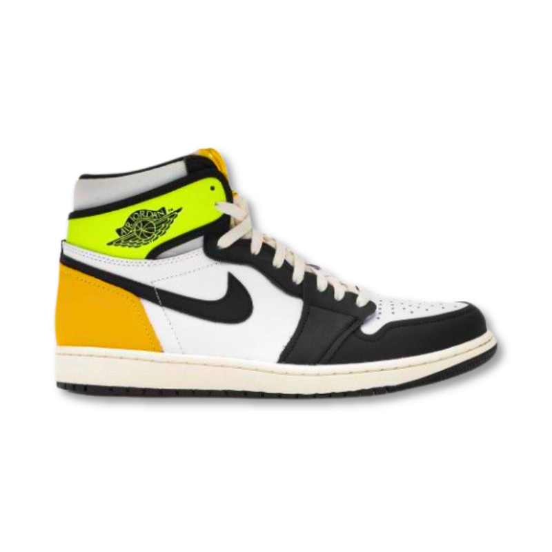 Jordan 1 Retro High White Black Volt University Gold