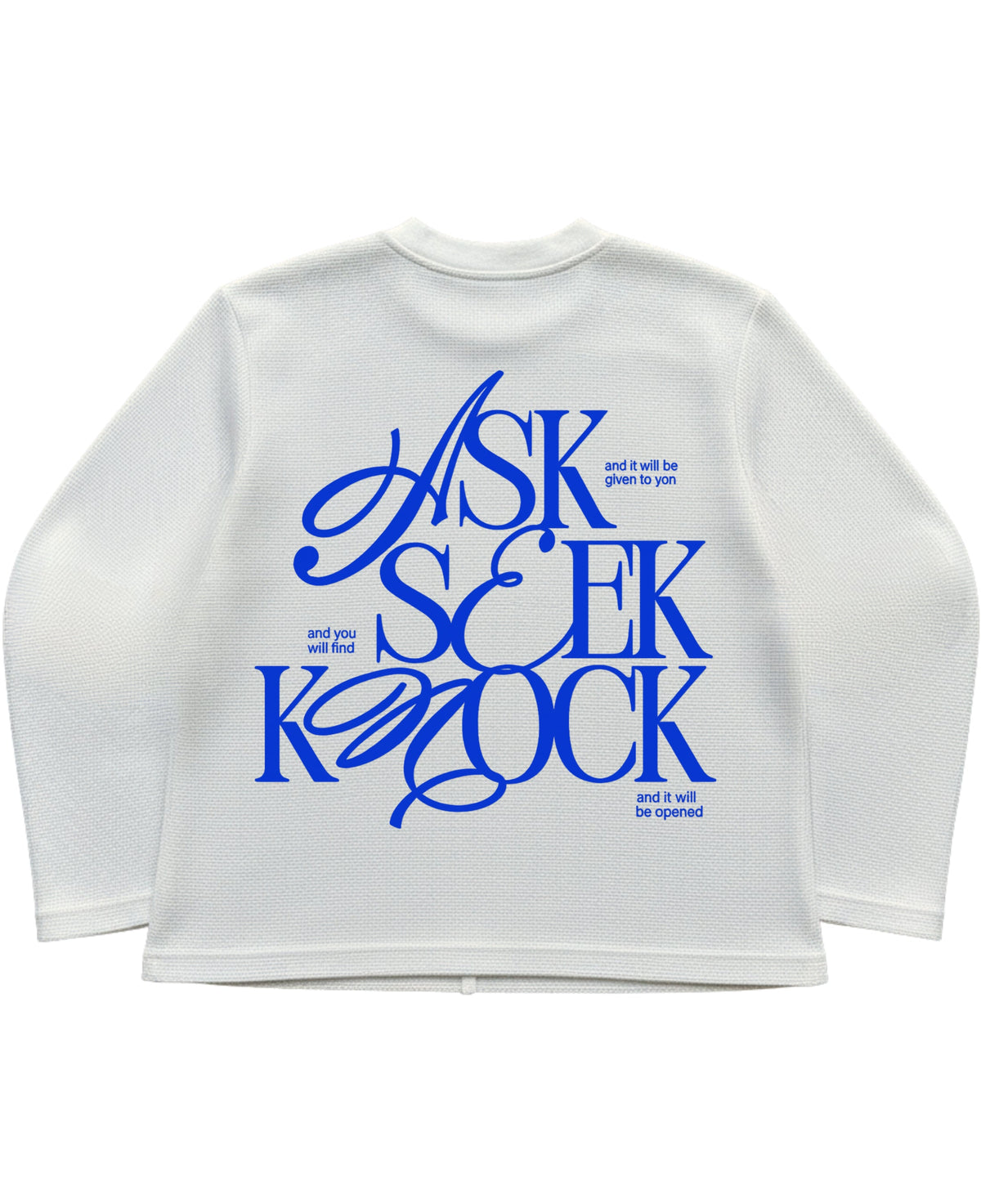 Off-white waffle knit oversized full-sleeve Back Design