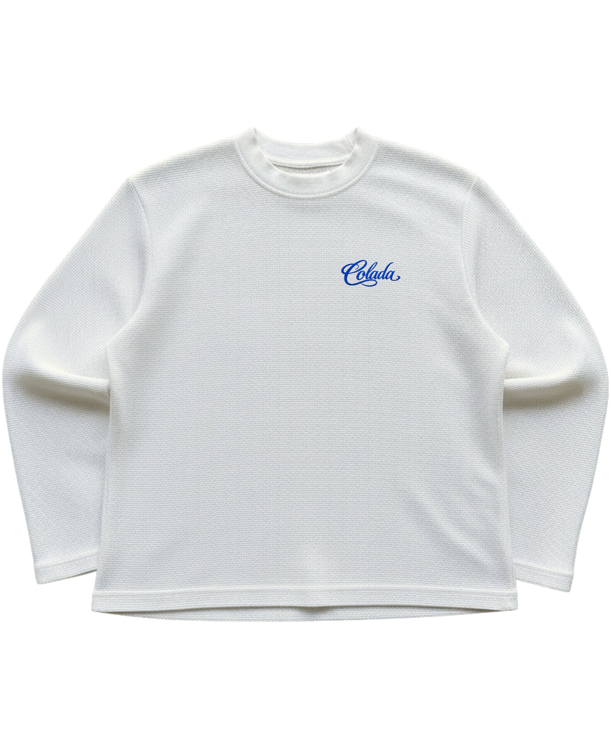 Off-white waffle knit oversized full-sleeve Front Design