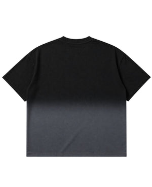 Black Ombré Wash Boxy Fit T-shirt Back Design