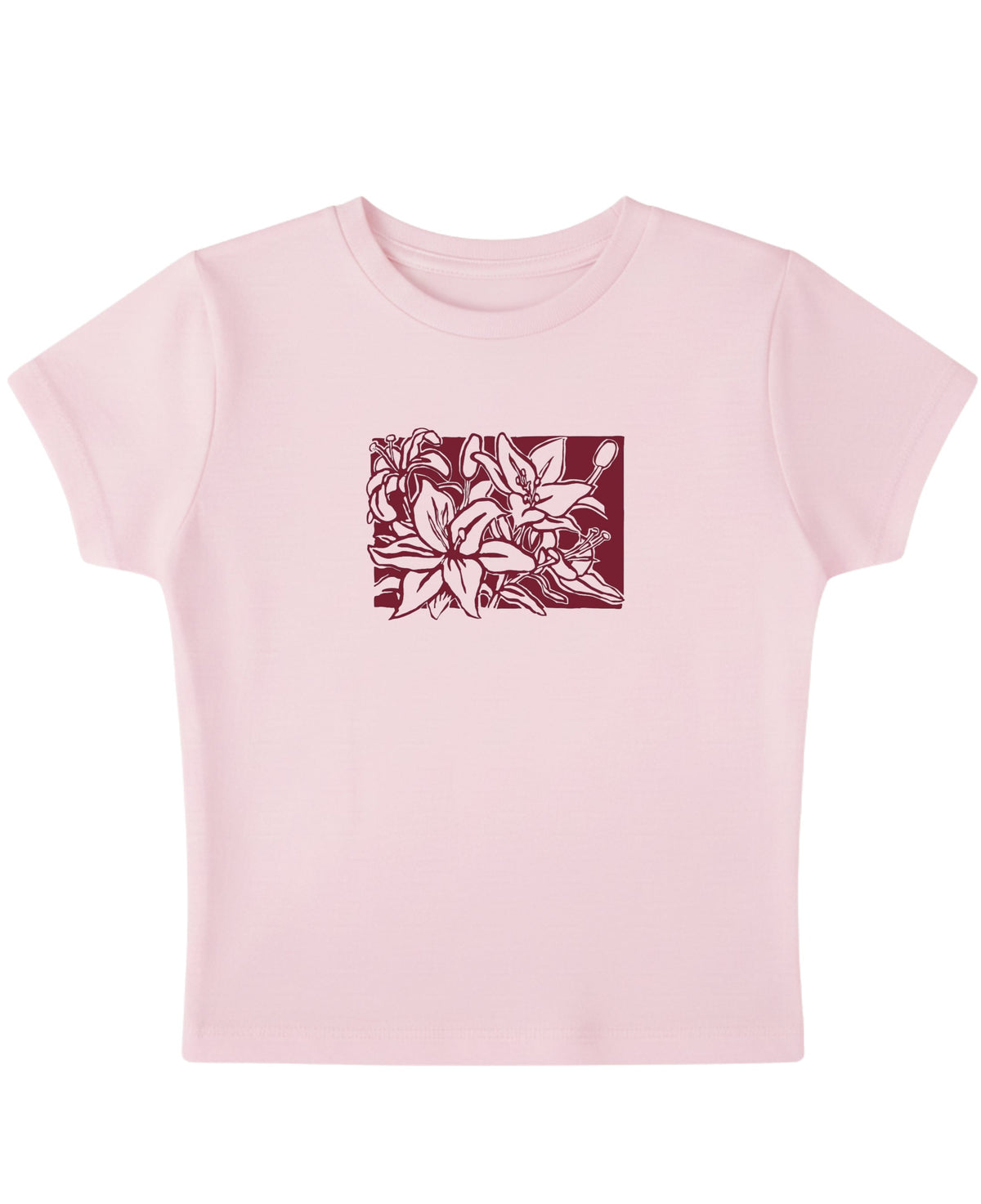 Baby Pink Baby Tee Front Design