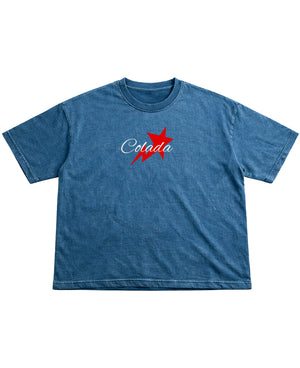 Denim Wash Boxy Fit T-shirt Front Design