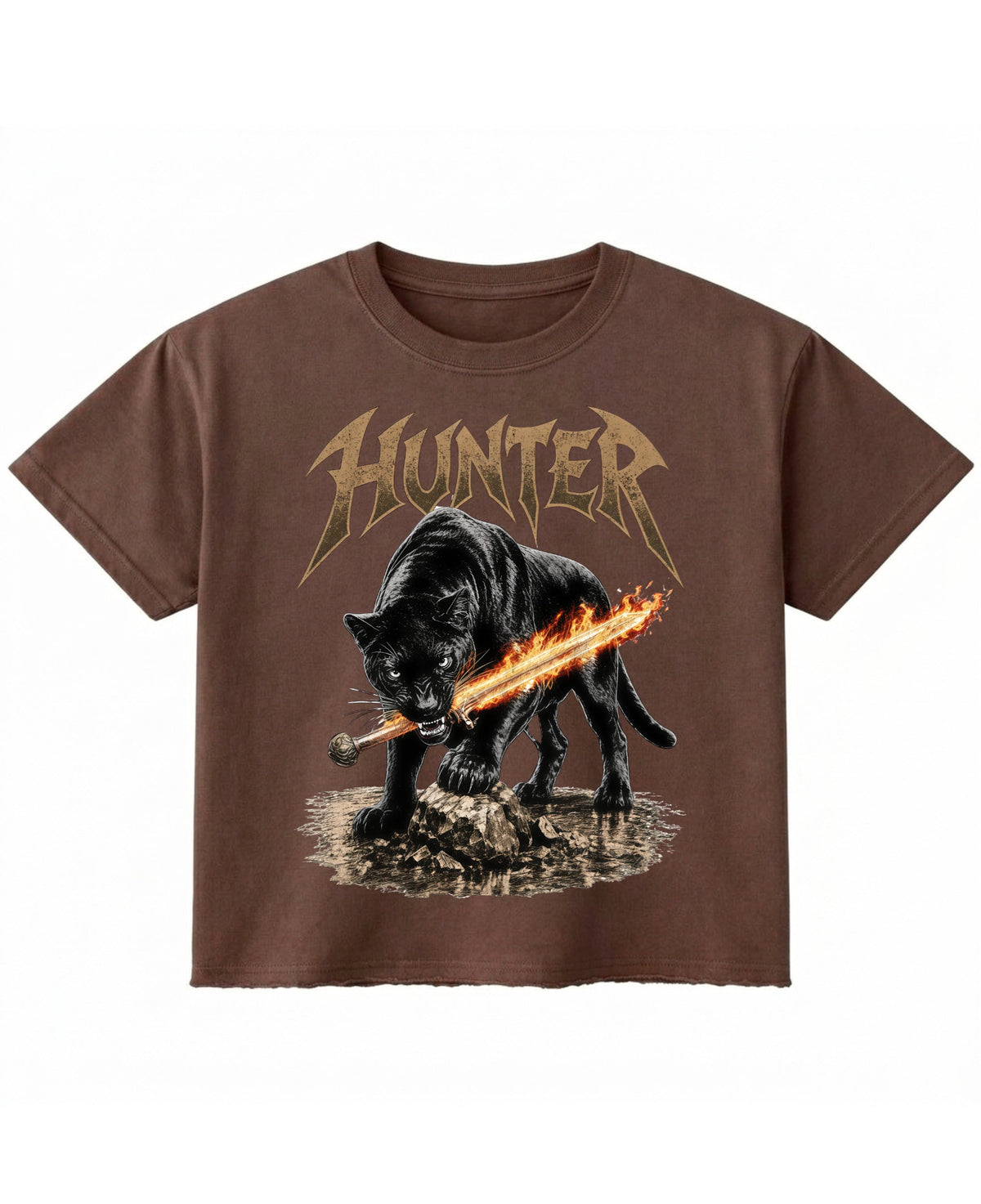 Brown Boxy Fit T-shirt Front Design