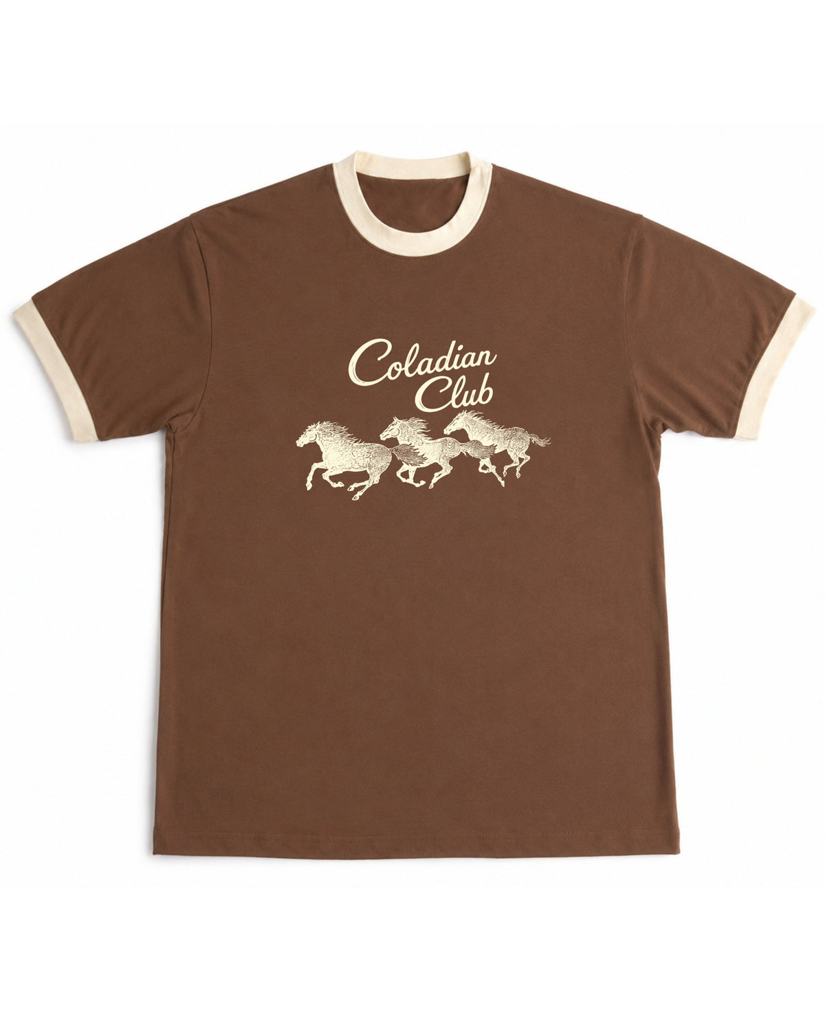 Mousse & Cream Ringer tee Front Design