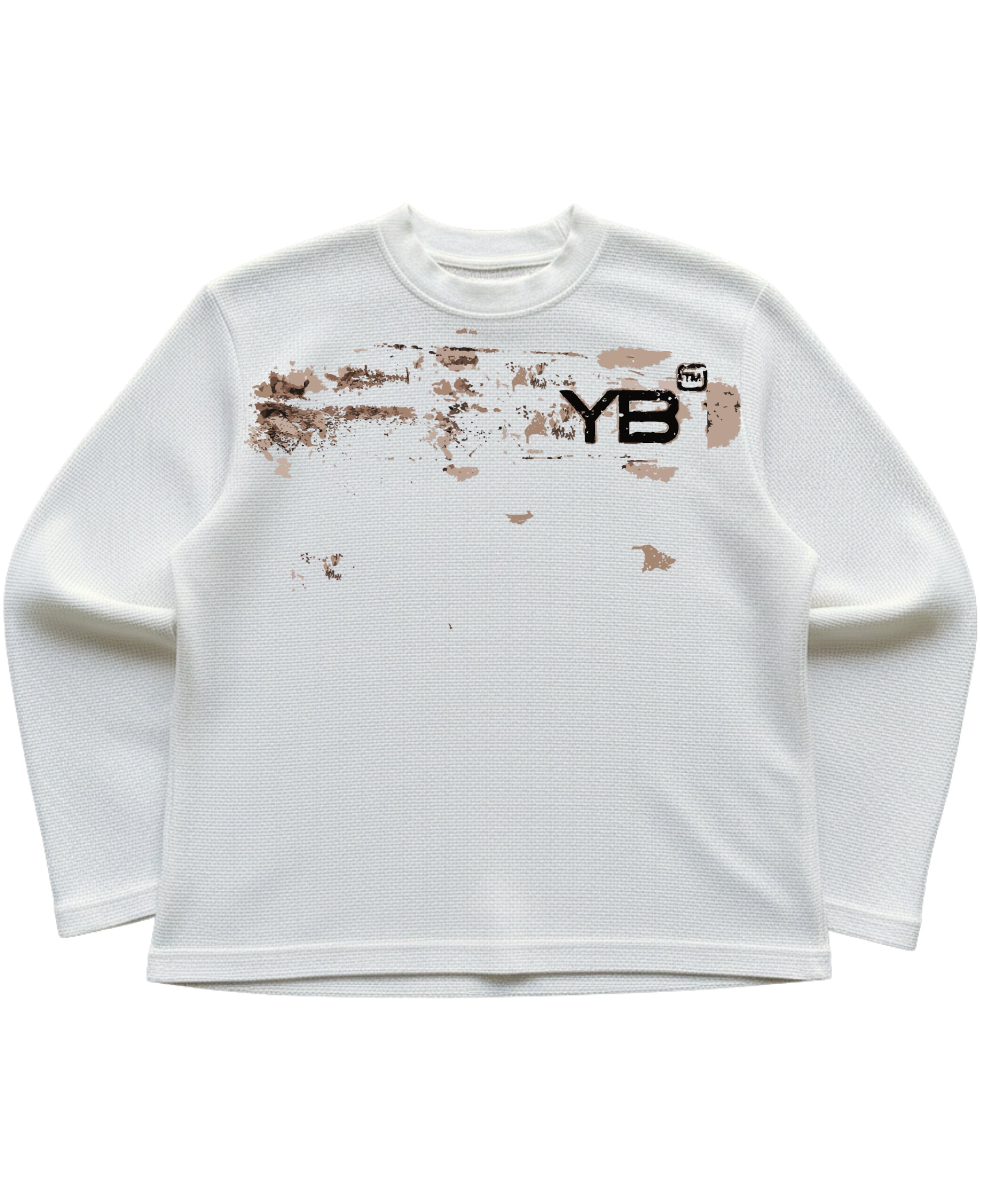 Off-white waffle knit oversized full-sleeve Front Design